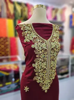 کندوره نخی بندری طرح ستاره ای با تم زرشکی ml145