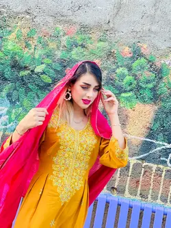 کندوره نخی بندری طرح ستاره ای رنگ خردلی ml149