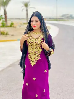 کندوره نخی بندری طرح ستاره ای رنگ بنفش ml148