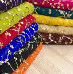 پارچه حریر سوزن دوزی r108