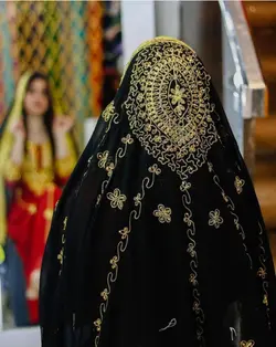 شال حریر مجلسی لبه دوزی h104