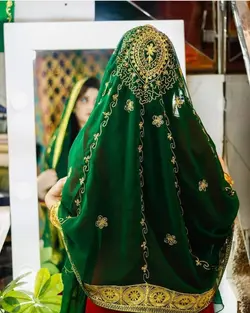 شال حریر مجلسی لبه دوزی h104