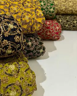 پارچه حریر مجلسی سوزن دوزی gm103