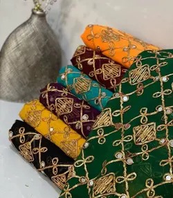پارچه حریر مجلسی آینه دوزی gm102