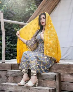 پارچه حریر آینه دوزی شده k318