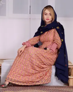 پارچه حریر سیم دوزی شده k317