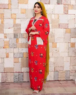 پارچه نخی گل اطلسی aj106