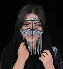 نقاب بندری نگینی jg703