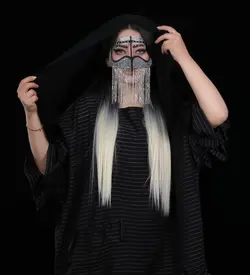 نقاب بندری نگینی jg703