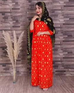 پارچه حریر پولک‌دوزی شده K311