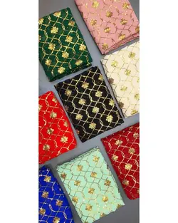 پارچه حریر پولک‌دوزی شده K311