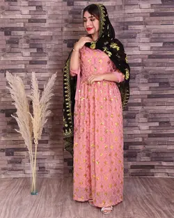 پارچه حریر پولک‌دوزی شده K311