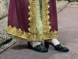 ست کیف و کفش سوزن دوزی شده jg103