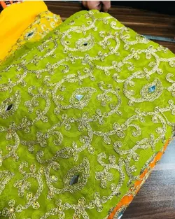 پارچه حریر جواهر دوزی با آینه mb108