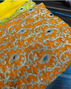 پارچه حریر جواهر دوزی با آینه mb108