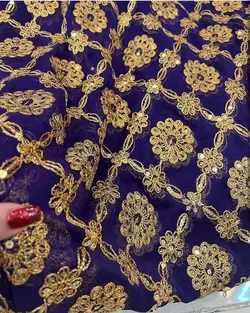 پارچه حریر  مانتویی سوزن دوزی شده mb110