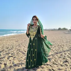 پیراهن عربی گلابتونی ml108