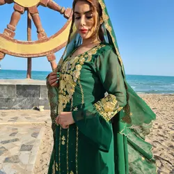 پیراهن عربی گلابتونی ml108