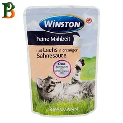 پوچ گربه وینستون طعم ماهی قزل آلا در سس خامه 100 گرم