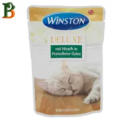 پوچ گربه وینستون مدل دلوکس طعم گوزن 85 گرم