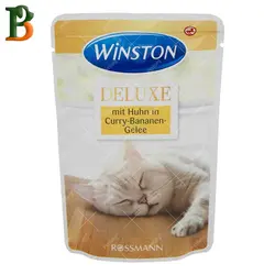 پوچ گربه وینستون مدل دلوکس طعم مرغ کاری و موز 85 گرم