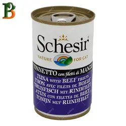 کنسرو گربه شسیر طعم ماهی تن و گوشت گوساله 140 گرمی