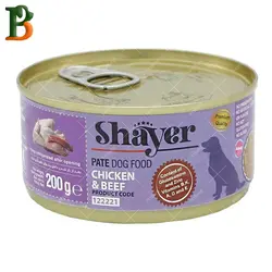 کنسرو سگ شایر طعم مرغ و گوشت قرمز 200 گرمی