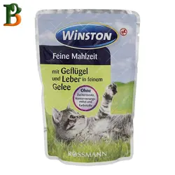 پوچ گربه وینستون طعم مرغ و جگر 100 گرمی