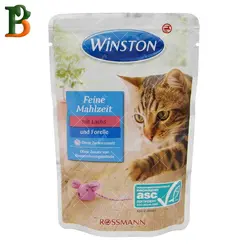 پوچ گربه وینستون طعم ماهی قزل آلا 100 گرمی