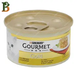 کنسرو گربه پورینا مدل گورمت گلد طعم مرغ 85 گرمی