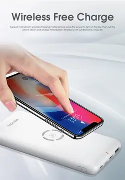 پاور بانک روموس با قابلیت شارژ بی سیم  مدل WL1A ظرفیت 10000 میلی آمپر ساعت