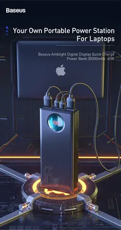 پاور بانک ۶۵ واتی بیسوس با ظرفیت 30000 آمپر بیسوس مدل  Baseus PPLG