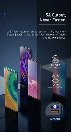 پاور بانک ۶۵ واتی بیسوس با ظرفیت 30000 آمپر بیسوس مدل  Baseus PPLG