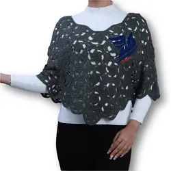 شنل دخترانه قلاب بافی گلدار