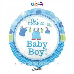 بادکنک فویلی گرد نوزاد پسر