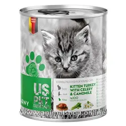 کنسرو مخصوص بچه گربه با طعم بوقلمون کرفس و بابونه