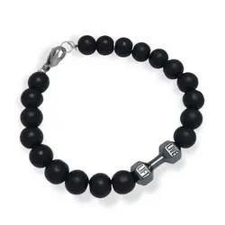 دستبند دمبل با سنگ هماتیت کد d235