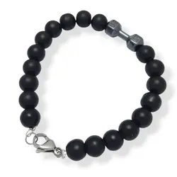 دستبند دمبل با سنگ هماتیت کد d235