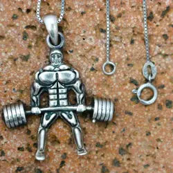 گردنبند مردانه نقره طرح بدنسازی کد sp250