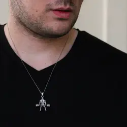 گردنبند مردانه نقره طرح بدنسازی کد sp250