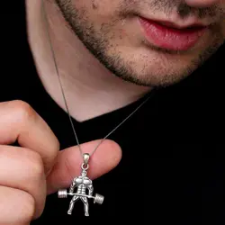 گردنبند مردانه نقره طرح بدنسازی کد sp250