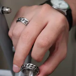 انگشتر مردانه مدل زنجیر دار اسپینر کد ri23