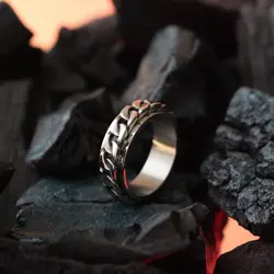 انگشتر مردانه مدل زنجیر دار اسپینر کد ri23