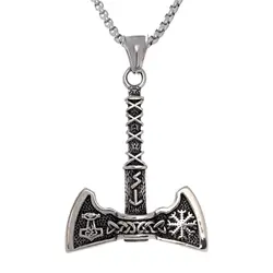 گردنبند استیل تبر وایکینگ کد sp407