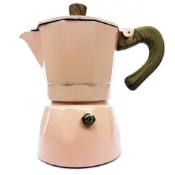 قهوه ساز موکاپات رنگی دسته طرح چوب 3 کاپ | قهوه سیراف