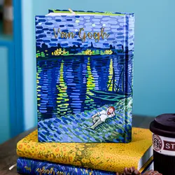 دفتر جلد سخت 100 برگ طرح ونگوگ