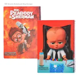 دفتر 50 برگ خط دار طلقی طرح کلاسیک و فانتزی