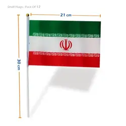 پرچم کوچک پارچه ای ایران - بسته 12 عددی