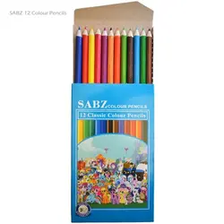 مداد رنگی روزنامه ای سبز 12 رنگ