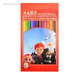 مداد رنگی روزنامه ای سبز 12 رنگ